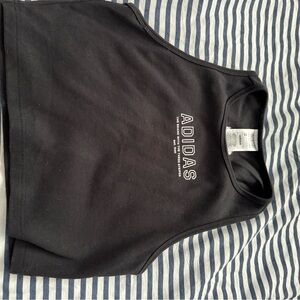 adidas Black Sleeveless Logo Crop Top